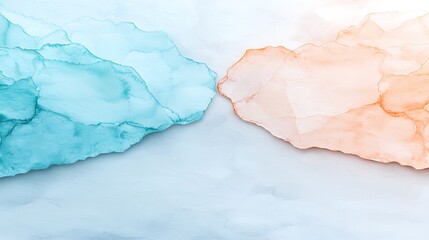 Naklejka premium Abstract Teal & Peach Alcohol Ink Art - Abstract art