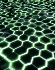 Obraz premium Abstract Green Hexagonal Pattern Background Design