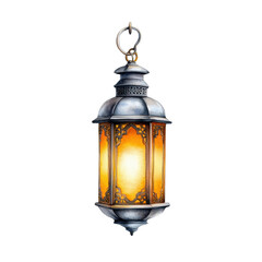 Glowing Lantern Watercolor Art for Ramadan Celebration