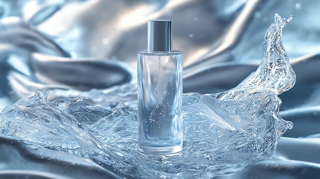 A luxurious shot of a product in clear packaging with no branding, used in a scalp massage scene