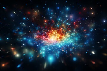 Obraz premium Colorful abstract cosmic explosion.