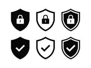 Set of security shield icons