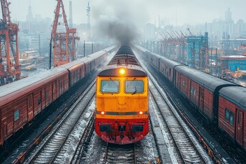 Fototapeta premium logistics train in bustling