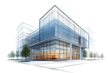 Obraz premium Iconic Modern Architecture with Sleek Glass Facade Design