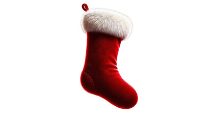 Christmas stocking isolated on transparent background