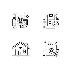 various utility and community service icons set vector