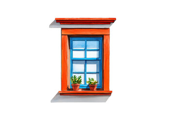 Obraz premium Minimalist Watercolor Window with Sunlight