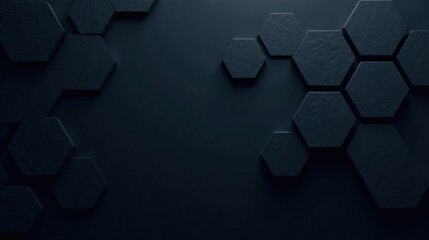 Abstract Dark Hexagon Pattern Background Design with Copy Space