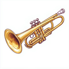 Naklejka premium Trumpet musical instrument element illustration