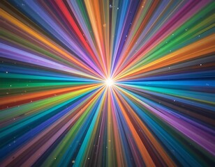 Obraz premium Colorful radiating lines converge at a bright center