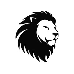 Lion head Silhouette Vector concept illustration in black & white colors Lion head artwork  