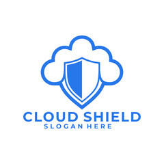 Cloud Shield protection logo vector template. cloud inspiration logo vector.