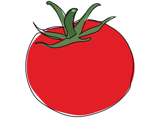 Tomatoes in continuous line style and can be edited later