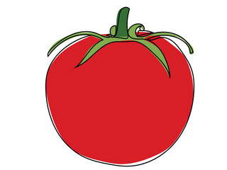 Tomatoes in continuous line style and can be edited later
