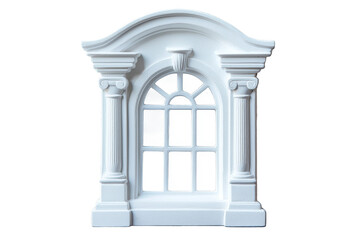 Fototapeta premium Classic White Window Frame in Watercolor Style
