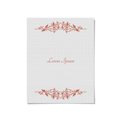 PAPER MOCKUP 106 editable vector of blank vintage paper with nature frame for brand identity