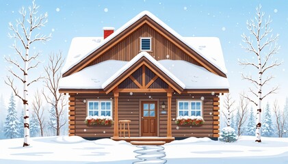 Cozy Nordic House in Winter Wonderland