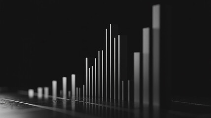 Naklejka premium Graphical representation of data trends in a minimalist style setup. 