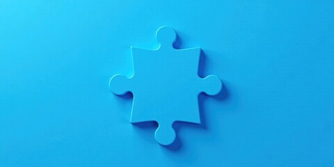 Fototapeta premium A Single Blue Puzzle Piece on a Matching Background A Concept of Connection, Unity, and Problem-Solving