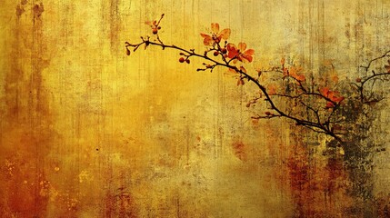 Vibrant Yellow and Orange Textured Background with Distressed Elements