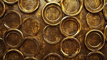 Abstract Golden Ring Patterns on Sleek Background for Design Use