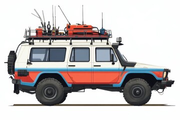 Vehicle Illustration with Welding Tools on White Background