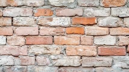 Fototapeta premium Textured Pastel Pink Brick Wall for Artistic Backgrounds