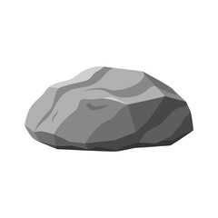 Heavy rock stone isolated flat vector illustration on white background.