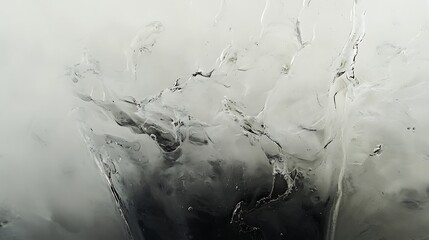 3. A close-up of a glass filled with cloudy gray water, surrounded by natural light and a soft white backdrop