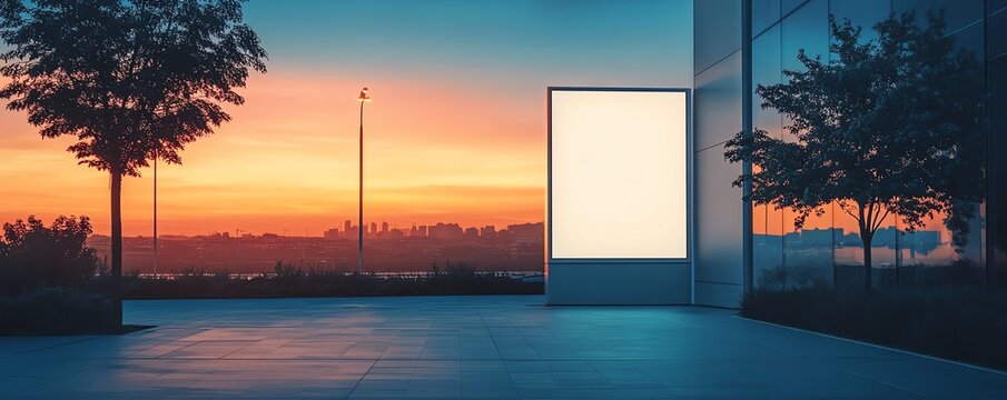 Empty vertical white billboard for business marketing, ideal for showcasing promotional information, advertisements, and marketing campaigns