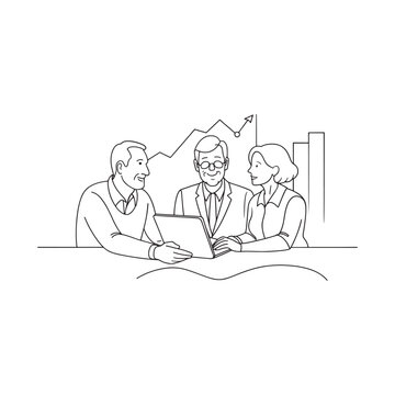 business team meeting line art clip art preview