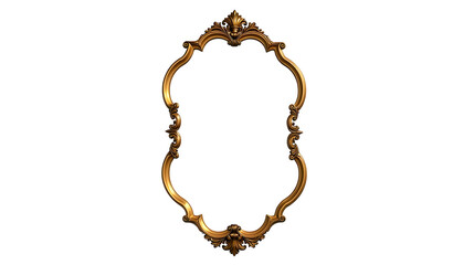 Elegant gold ornate frame, intricately detailed, . Perfect for adding a touch of vintage luxury to your designs., cut out