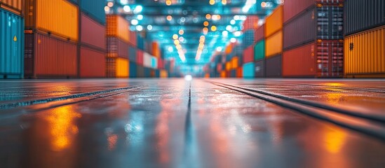 Vibrant Cargo Containers at Night: A Glimpse into Global Trade