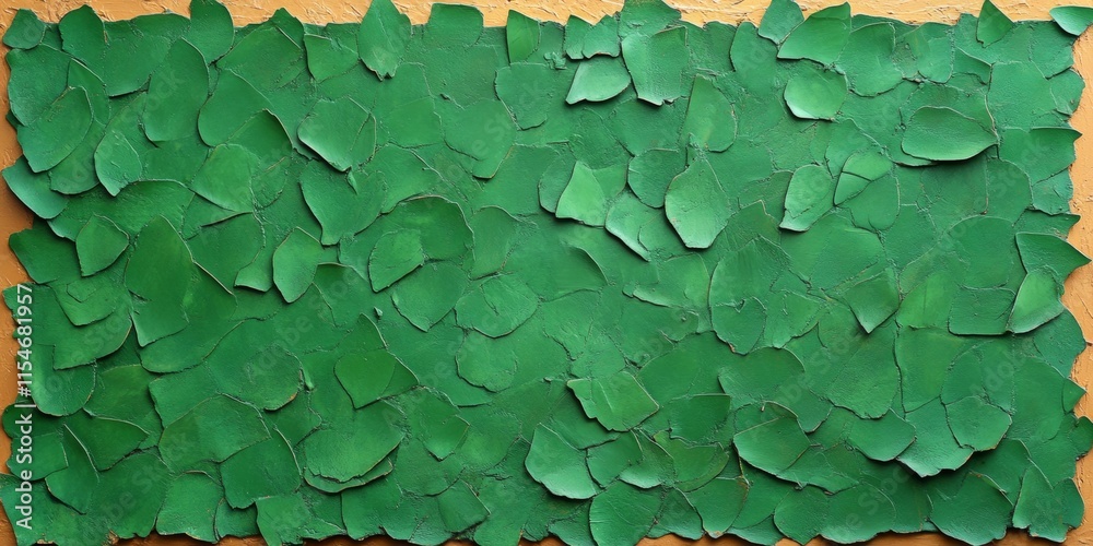 Poster Textured Green Leaf Pattern on Rustic Background