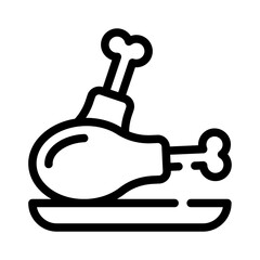 chicken line icon