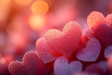 Obraz premium Cluster of Pink Hearts