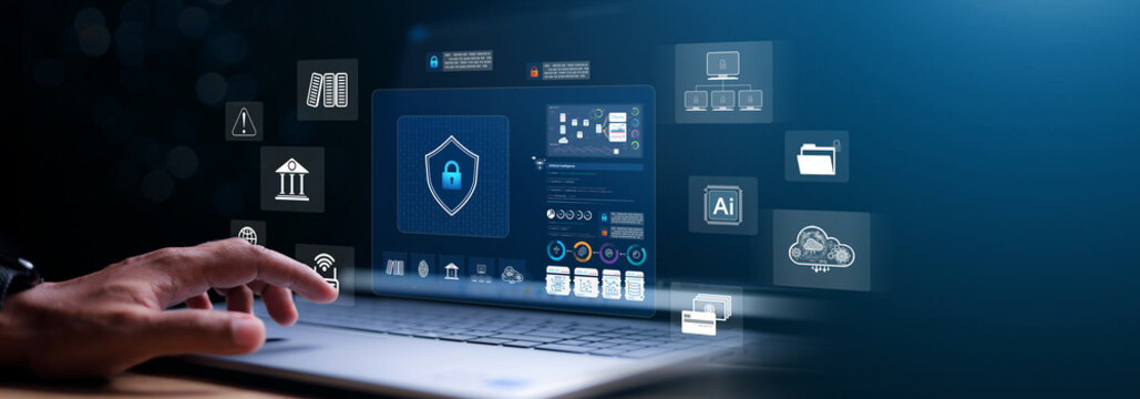 cyber security concept, Login, User, identification information security and encryption, secure Internet access, cybersecurity, secure access to user's personal information.