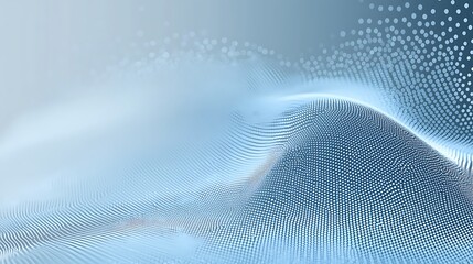 A blue and white image of a wave with a lot of dots