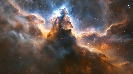 Fototapeta premium Stunning Close-Up of Distant Nebula in Space Background