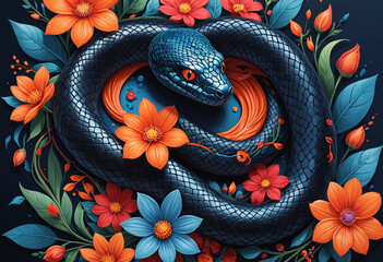 Obraz premium Floral Serpent