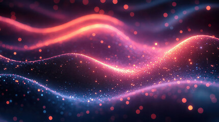 Abstract curves background with bokhe lights
