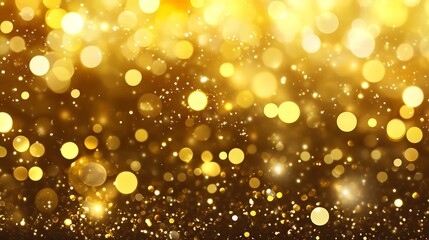 Festive sparkling gold background with glittering abstract bokeh lights for celebrations and holiday themes