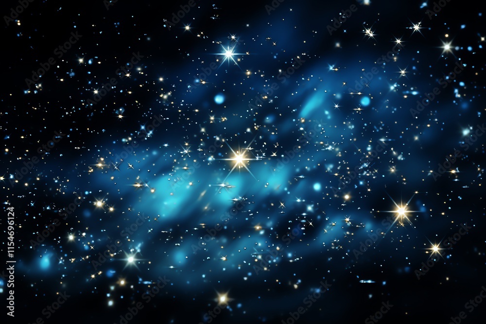 Wall mural deep space nebula with bright stars and cosmic dust.