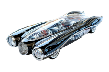 Futuristic Electric Car Isolated on Transparent Background