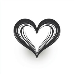 Abstract heart shape with flowing lines, creating a 3D effect.