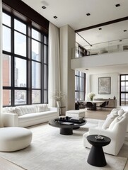 Modern Minimalist Loft Apartment Living Room Design