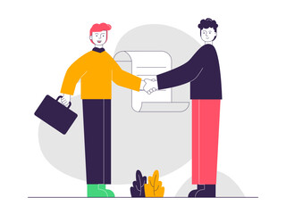 Investment business contract. Investment illustrations. Flat vector illustrations