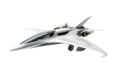 Futuristic Jet Fighter Isolated on Transparent Background