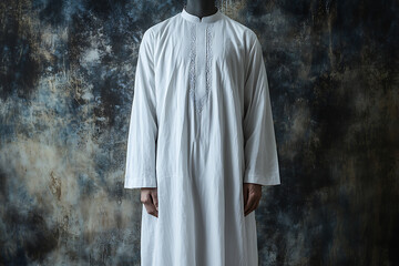 Naklejka premium White Traditional Robe - A Symbol of Culture and Faith
