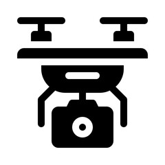 drone camera glyph icon